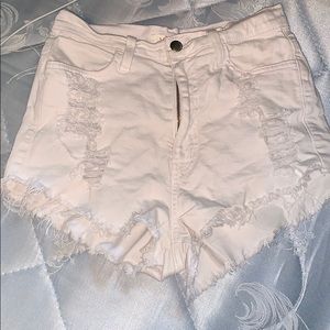 High waisted jean shorts